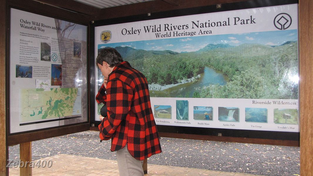 17-Its raining, so Heidi checks out what to do in the Oxley Wild Rivers NP.JPG
